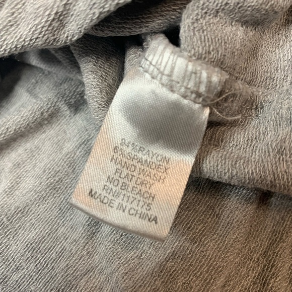 Kersh Grey Lattice Back Tunic Top Long Sleeve Side Slits - Size Large - Picture 5 of 8